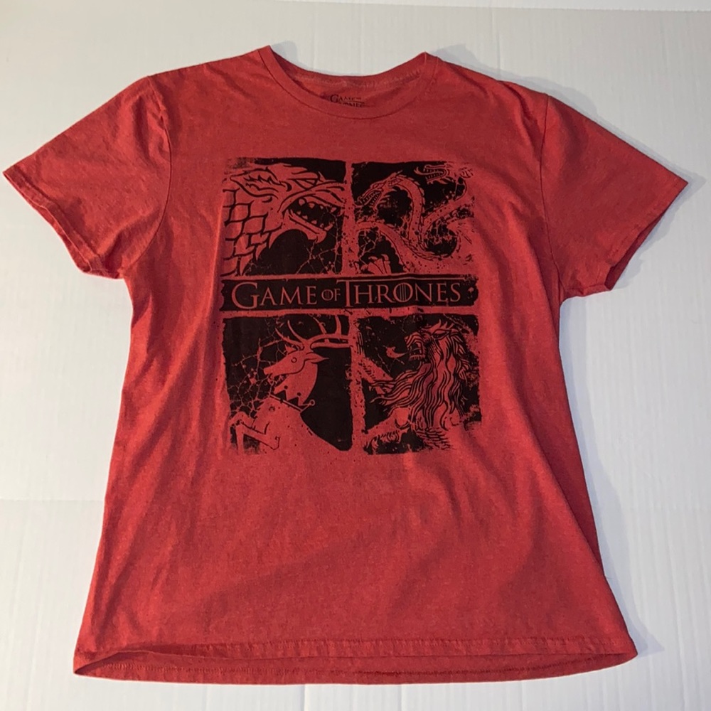Game Of Thrones Large Distressed Graphic Short Sleeve Tee Shirt